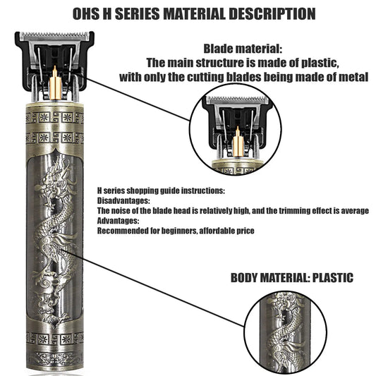 Hot Sale Vintage T9 Electric Cordless Hair Cutting Machine Professional Hair Barber Trimmer For Men Clipper Shaver Beard Lighter
