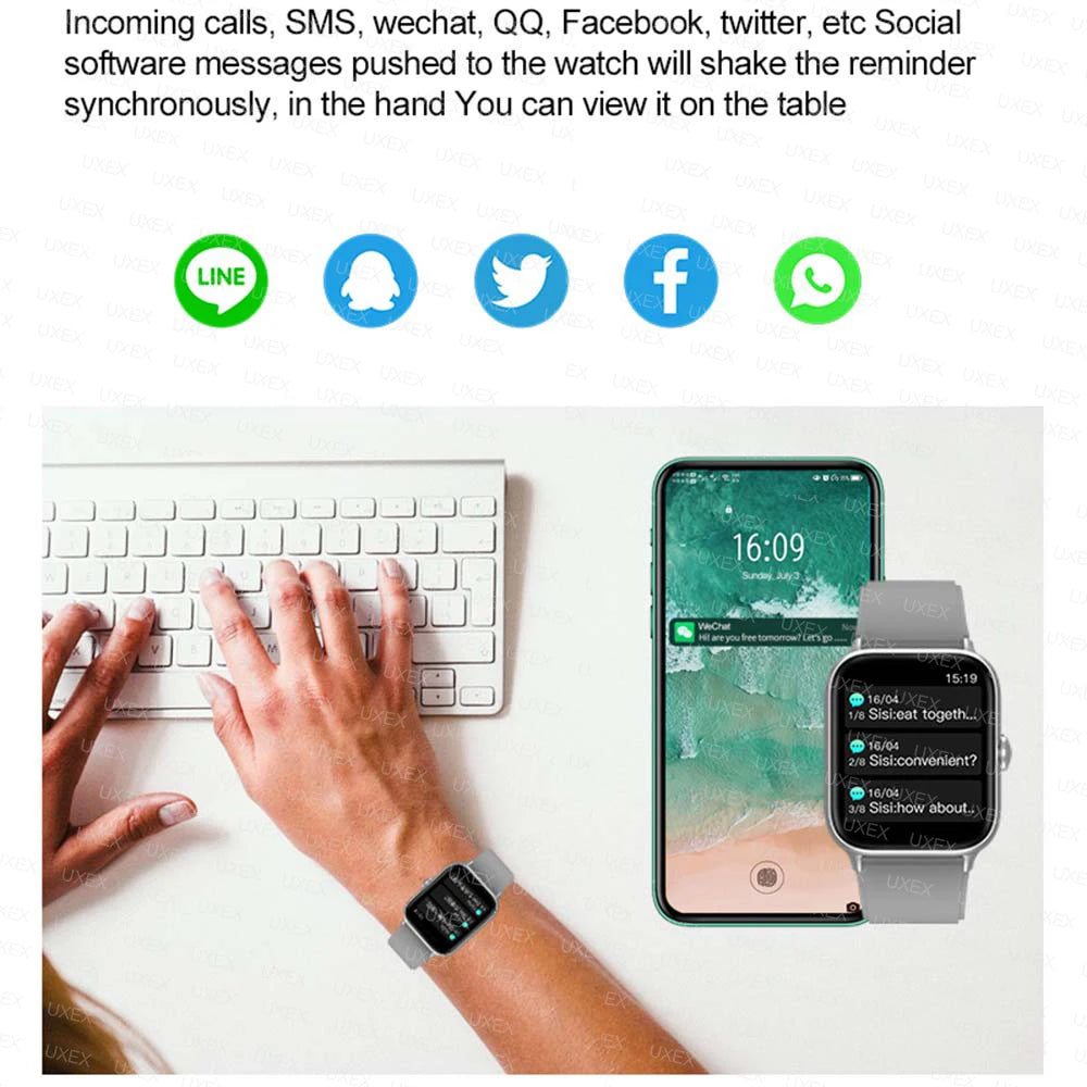 Smart Watch Plus Men Women Plus Full Touch Screen Sports Fitness Watch Bluetooth Call Android Phone Digital Multidial Smartwatch