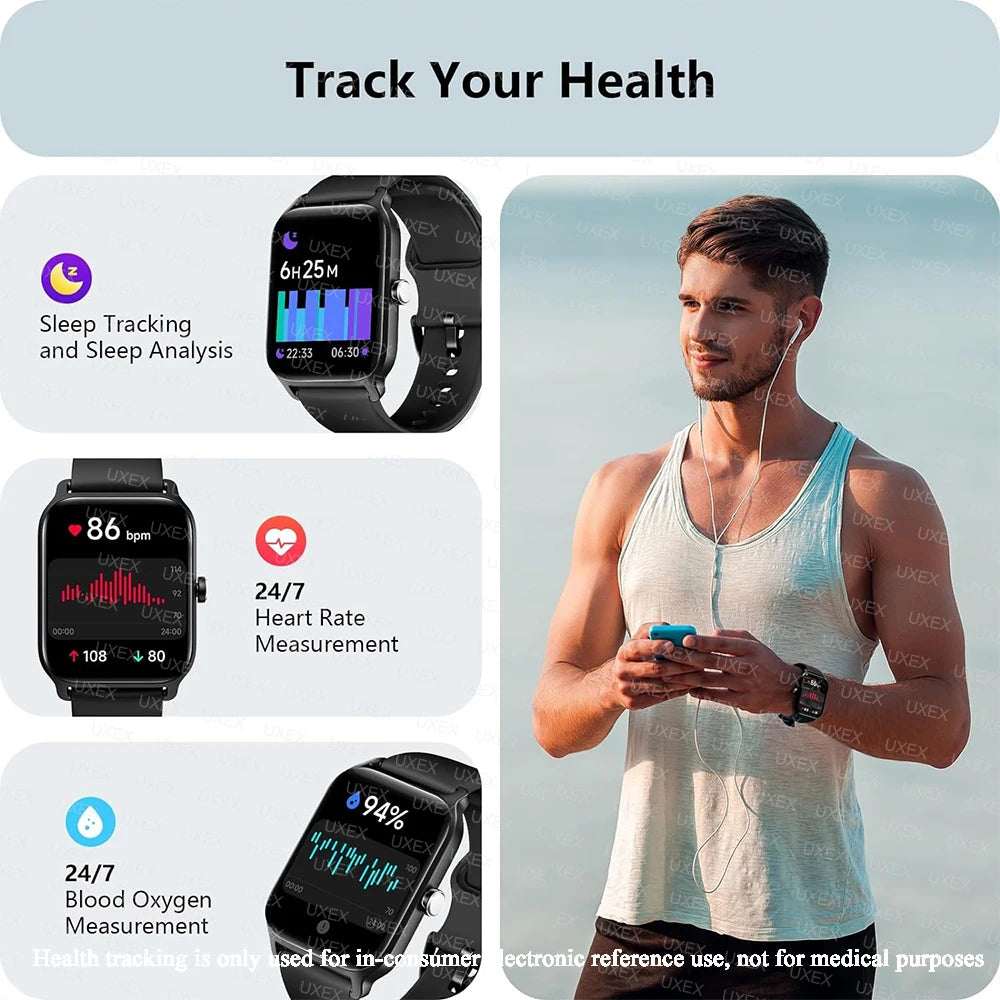 Smart Watch Plus Men Women Plus Full Touch Screen Sports Fitness Watch Bluetooth Call Android Phone Digital Multidial Smartwatch